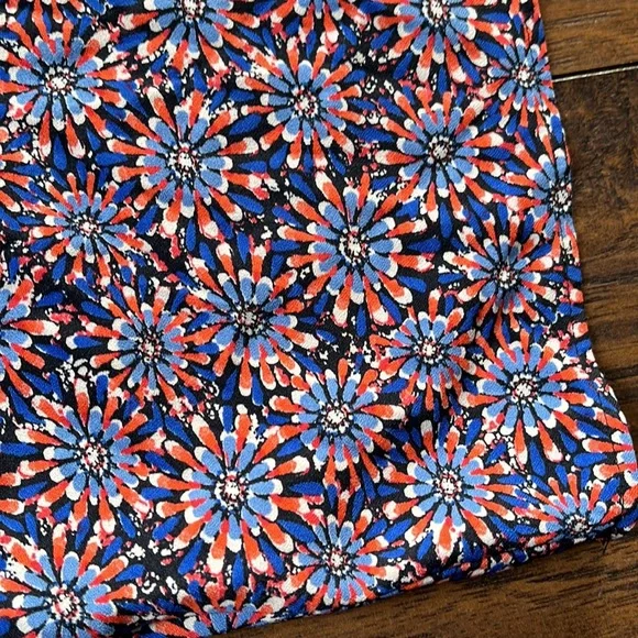 Promod Blue/Red Floral One Shoulder Ruffle Front Dress - Picture 4 of 11